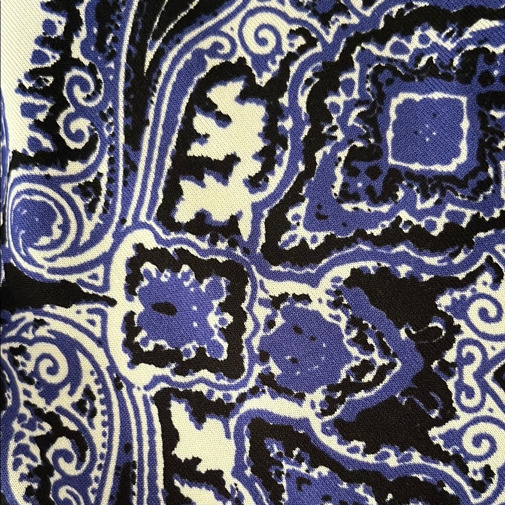 Blue , White and Black Paisley Blouse - Picture 6 of 6
